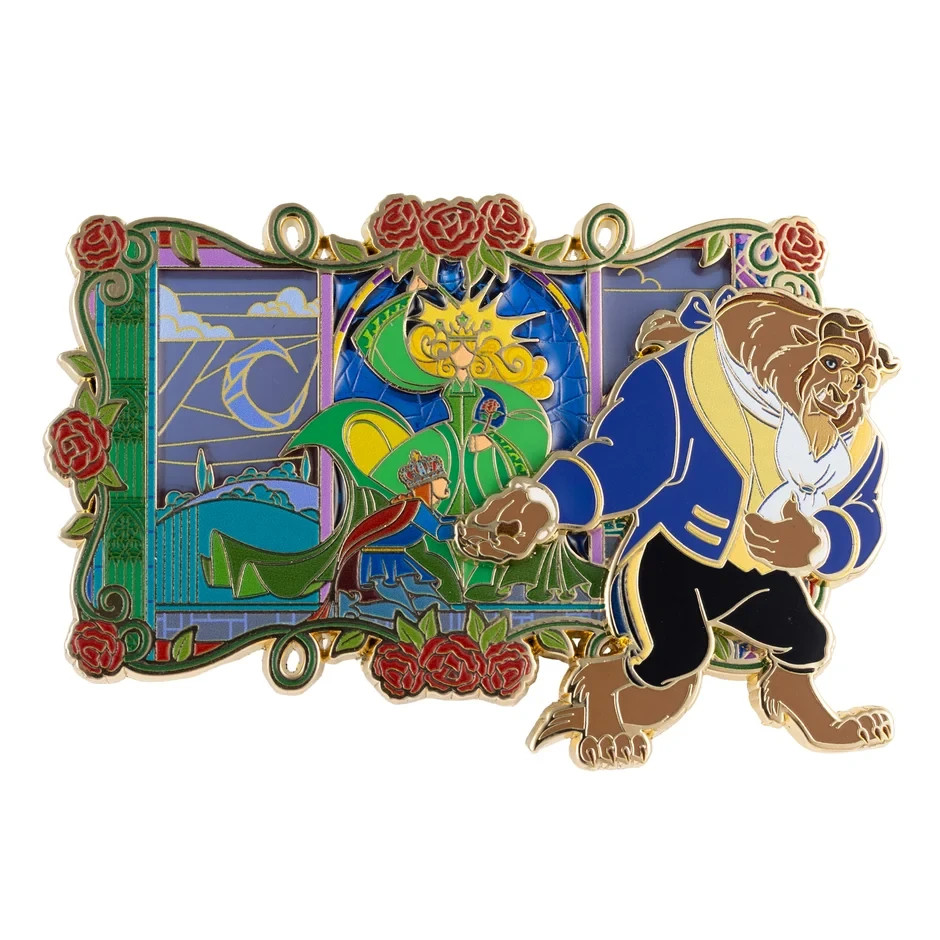 PRESALE PALM Disney Beauty and the Beast Stained Glass Enchantress Jumbo Pin
