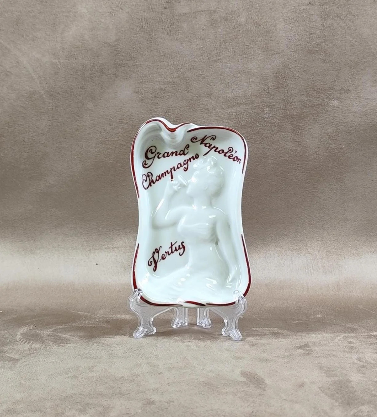 VERY RARE Champagne Napoleon Ashtray by Villenauxe France Vintage 1900