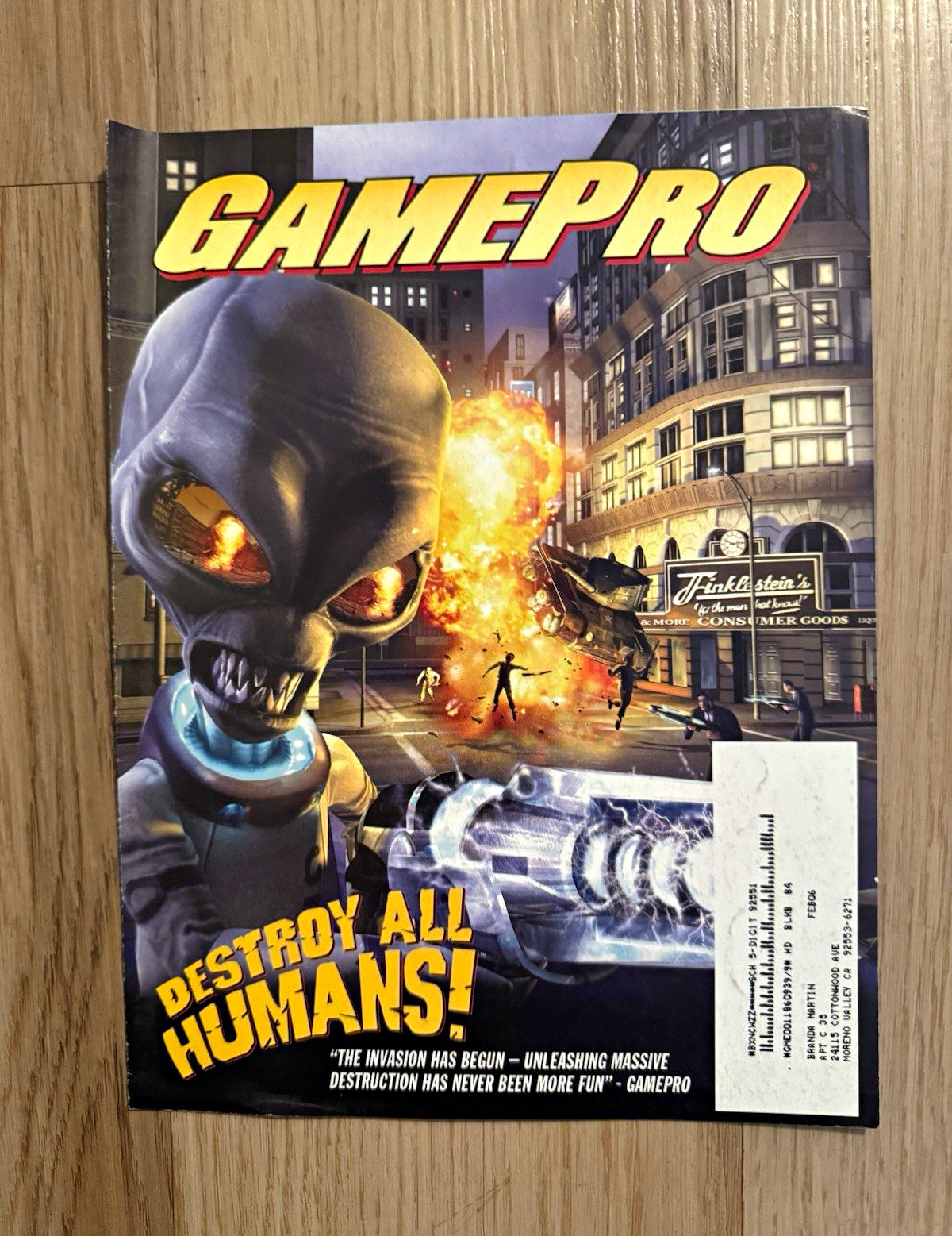 Vintage GamePro Magazine Destroy All Humans Promo Mini Insert Pamphlet Foldout