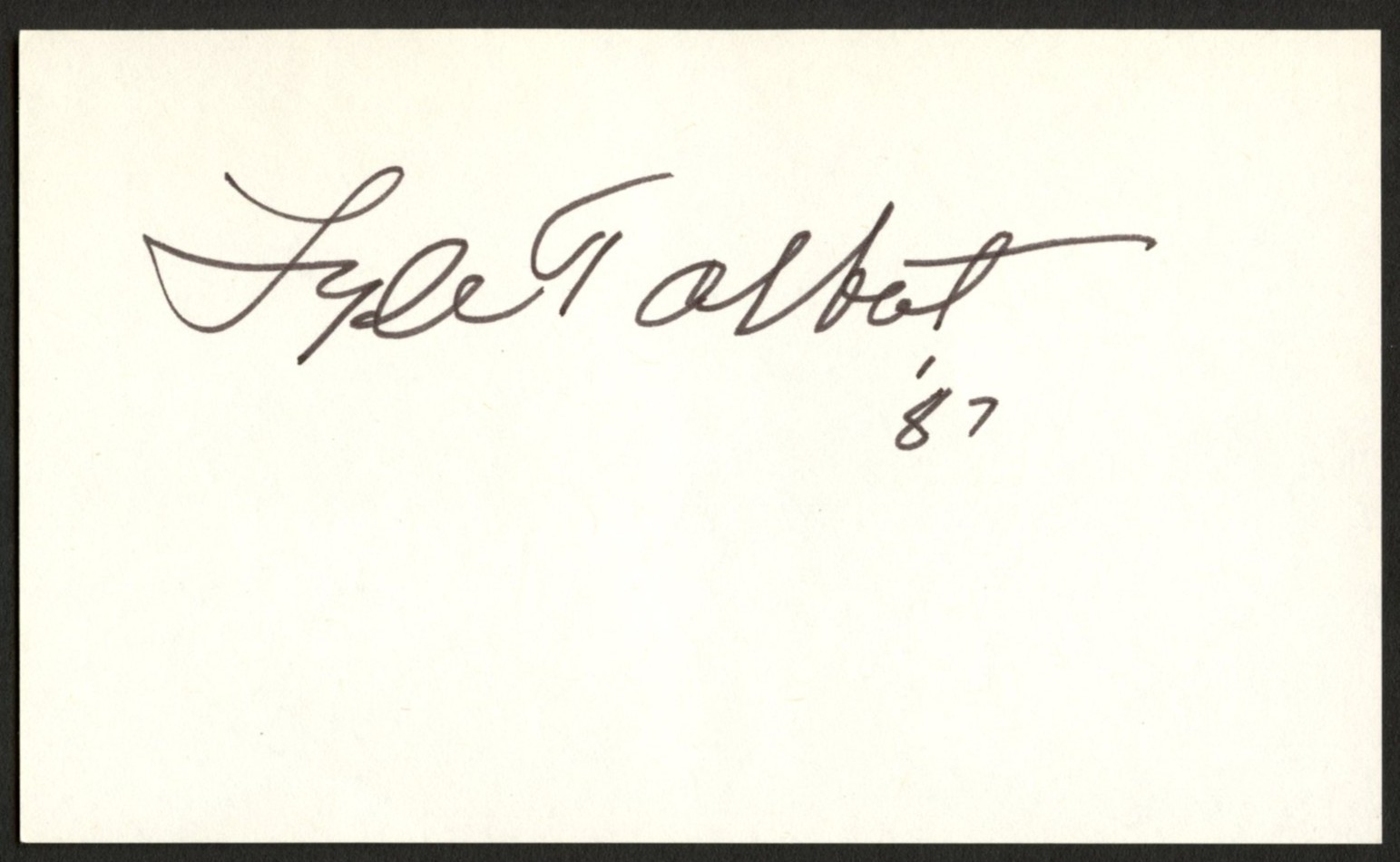 Lyle Talbot d1996 signed autograph 3x5 cut Actor in B movies C761