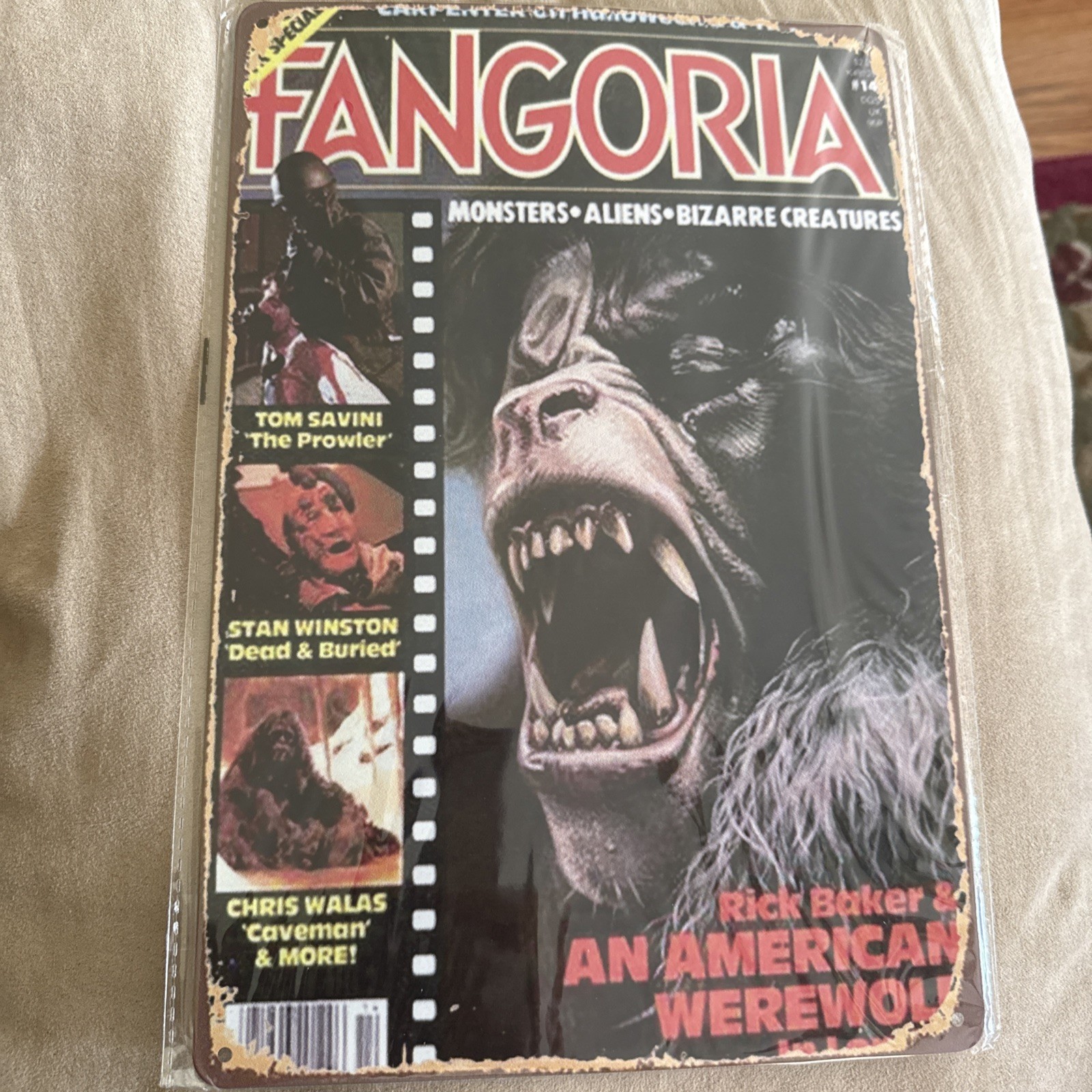 FANGORIA Magazine Reproduction Hanging Metal Tin 11.9”x7.9” An American Werewolf
