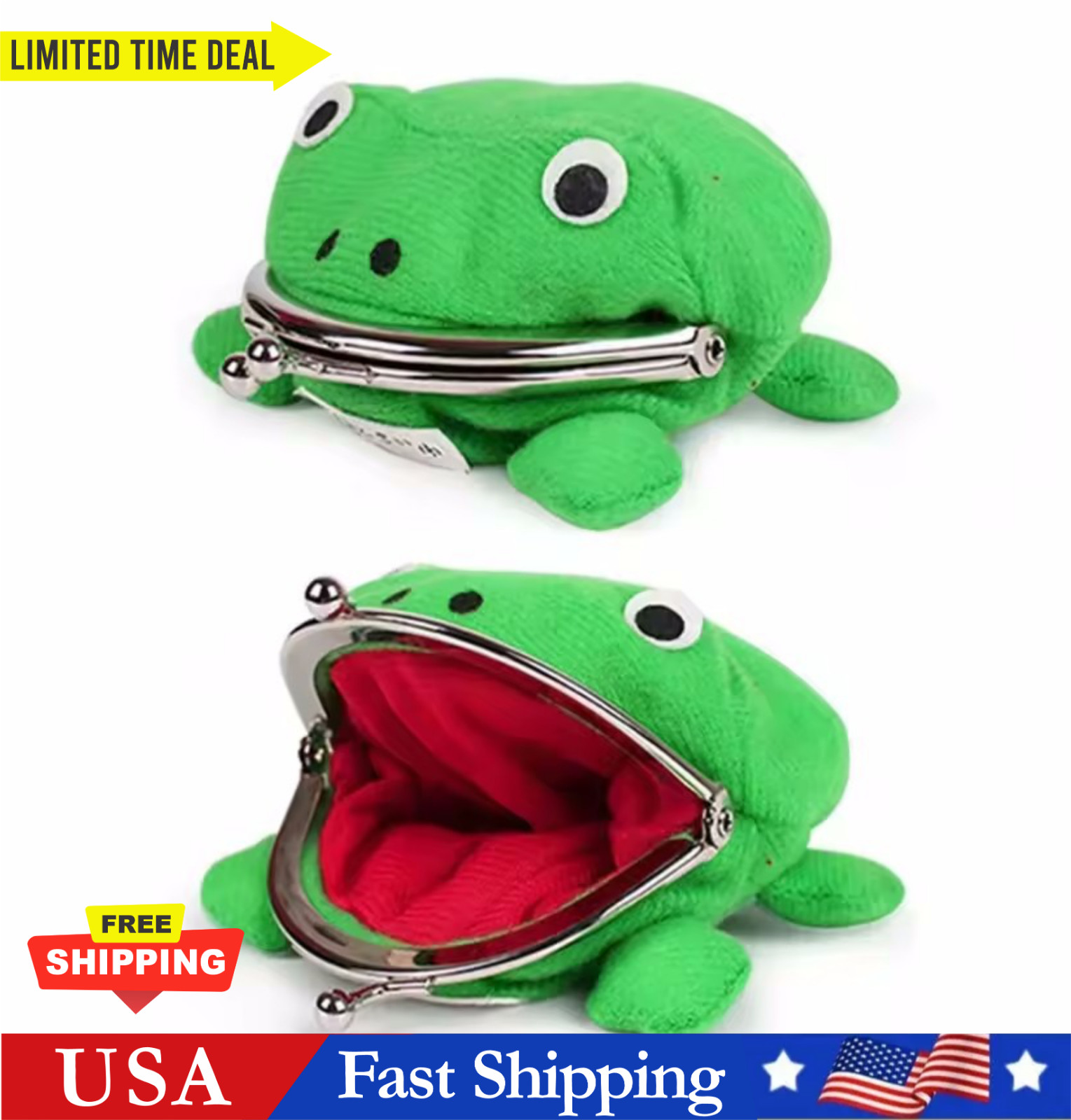 Bandai Naruto Frog Wallet Coin Purse Cute Japanese Anime Cosplay Ninja Money Bag