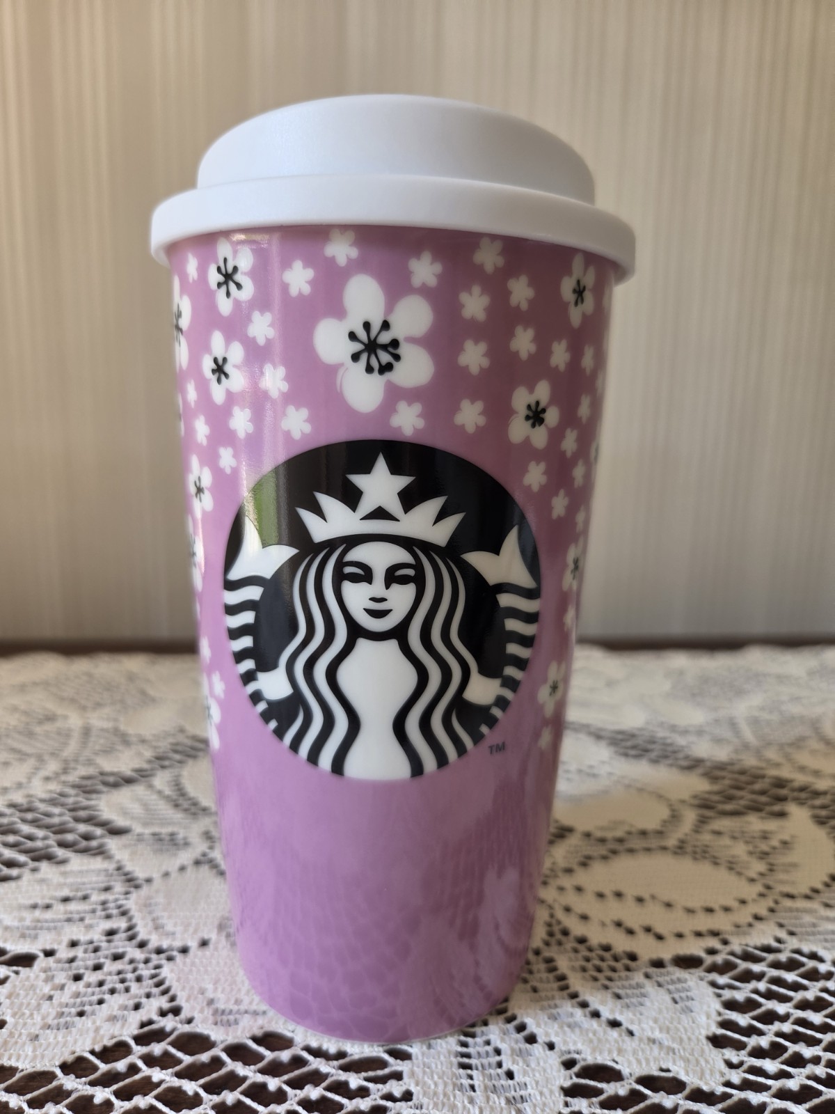 Starbucks JAPAN EXCLUSIVE 2016 Sakura Cherry Blossom Double Wall Ceramic Tumbler