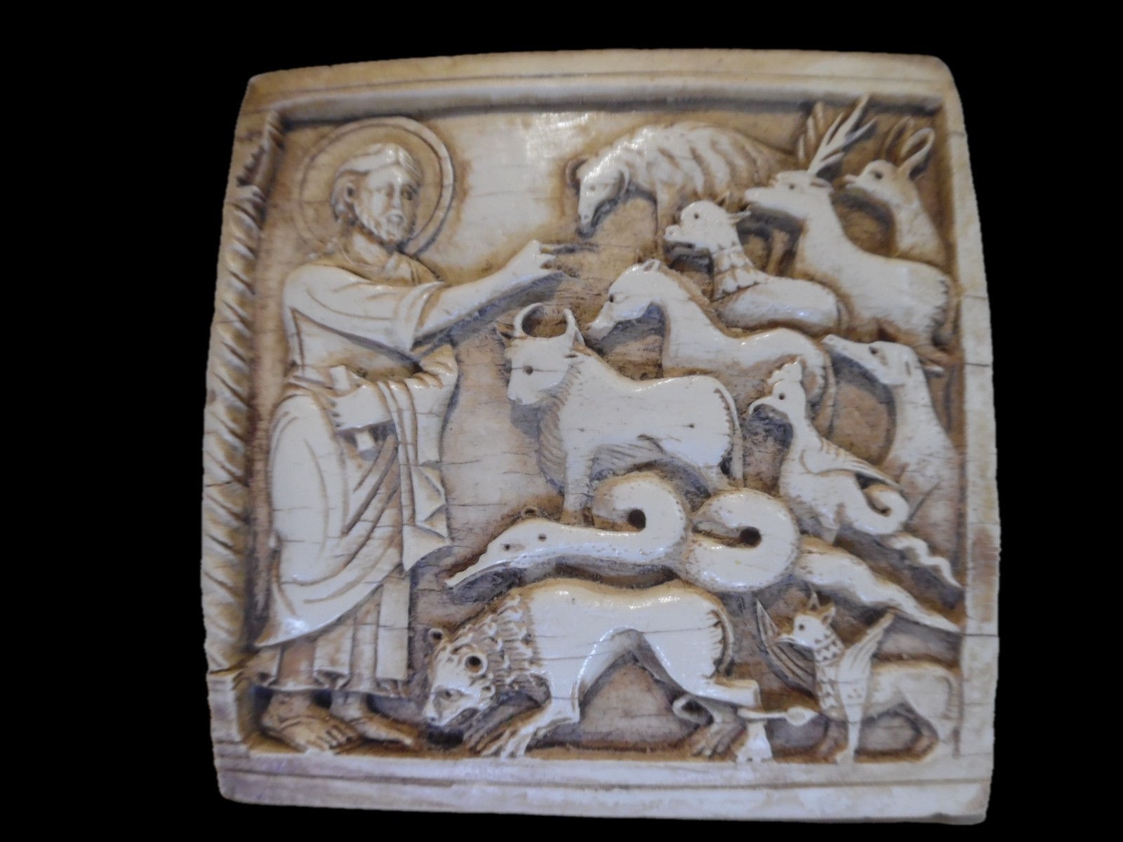 Vtg 1989 MMA Plaque God Creating the Animals Resin Met Museum Cloisters Replica