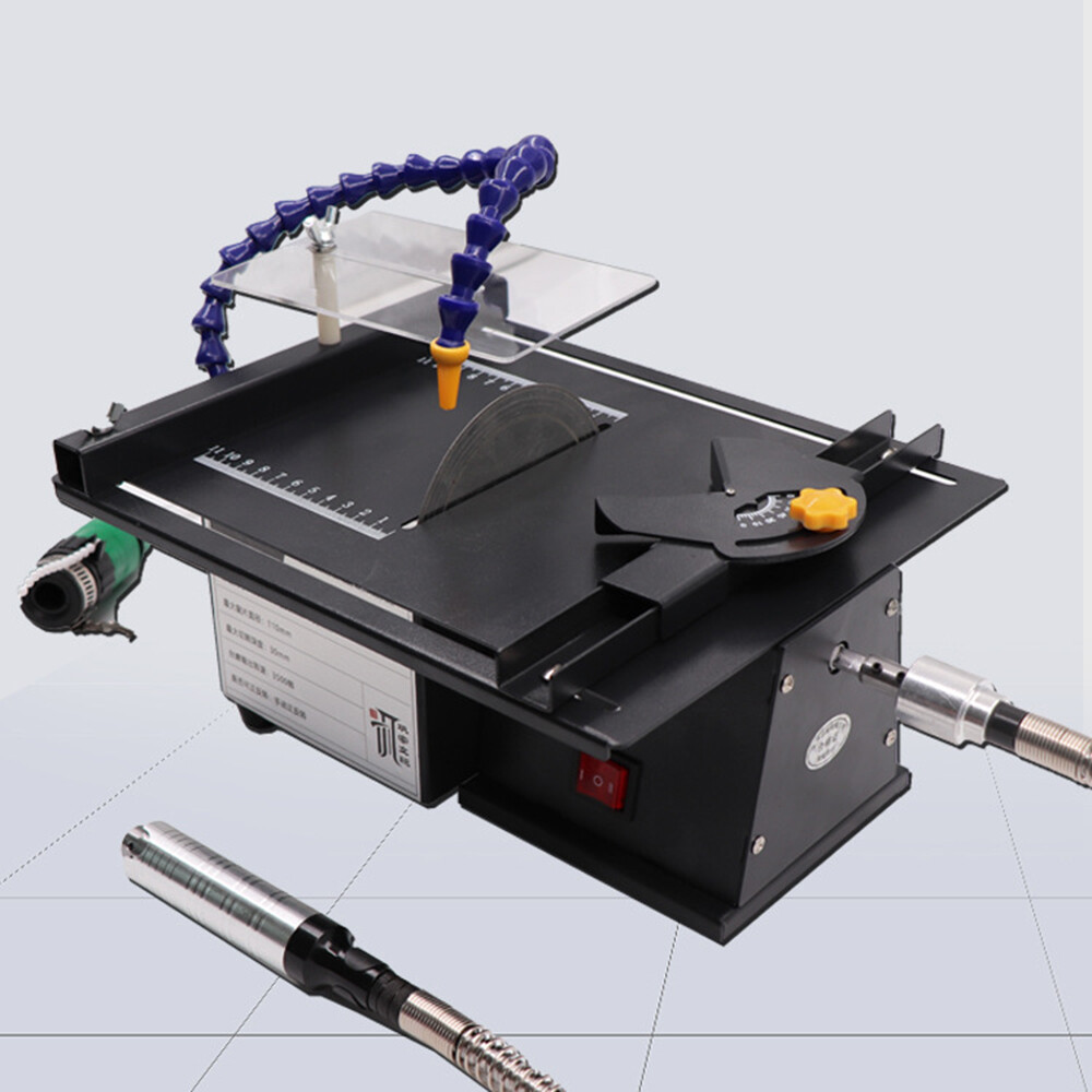 110V Table Saw Gem Jewelry Rock Bench Polishing Grinding Machine Lathe Polisher