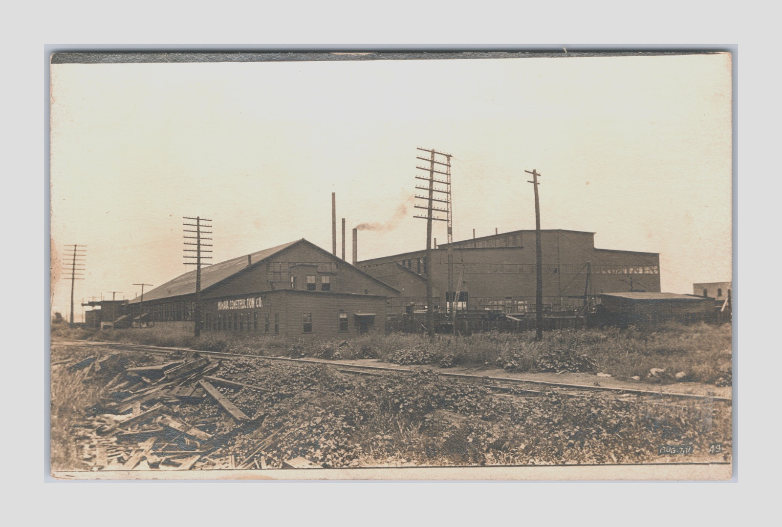 Antique RPPC MORAVA CONSTRUCTION COMPANY Iron Steel Fabrication Chicago IL
