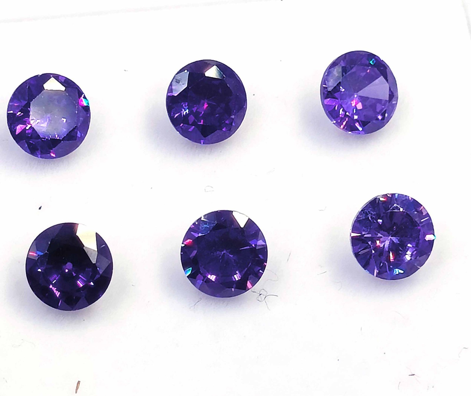 6 PCS Natural Purple Sapphire Round Cut 6 x 4 mm Lot Certified Loose Gems 6GHB