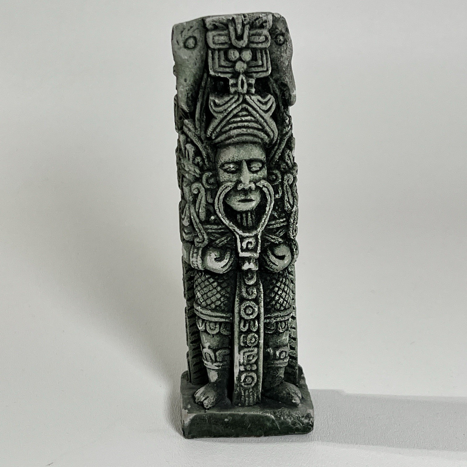 Vintage Mayan Copan Stela Figurine - Handcrafted in Honduras