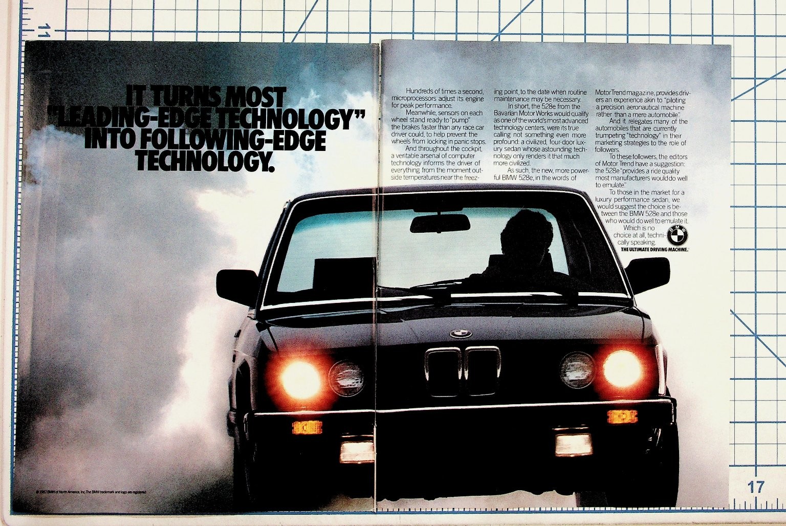 1983 BMW 528e Original Magazine Ad 
