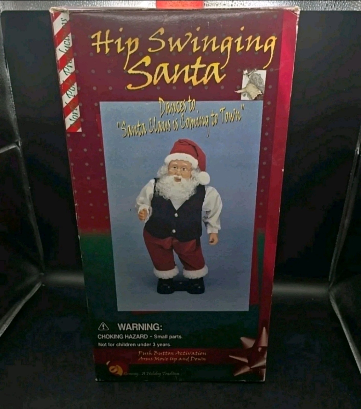 Hip Swinging Santa Clause Gemmy 18 Inch Original Box Vintage 