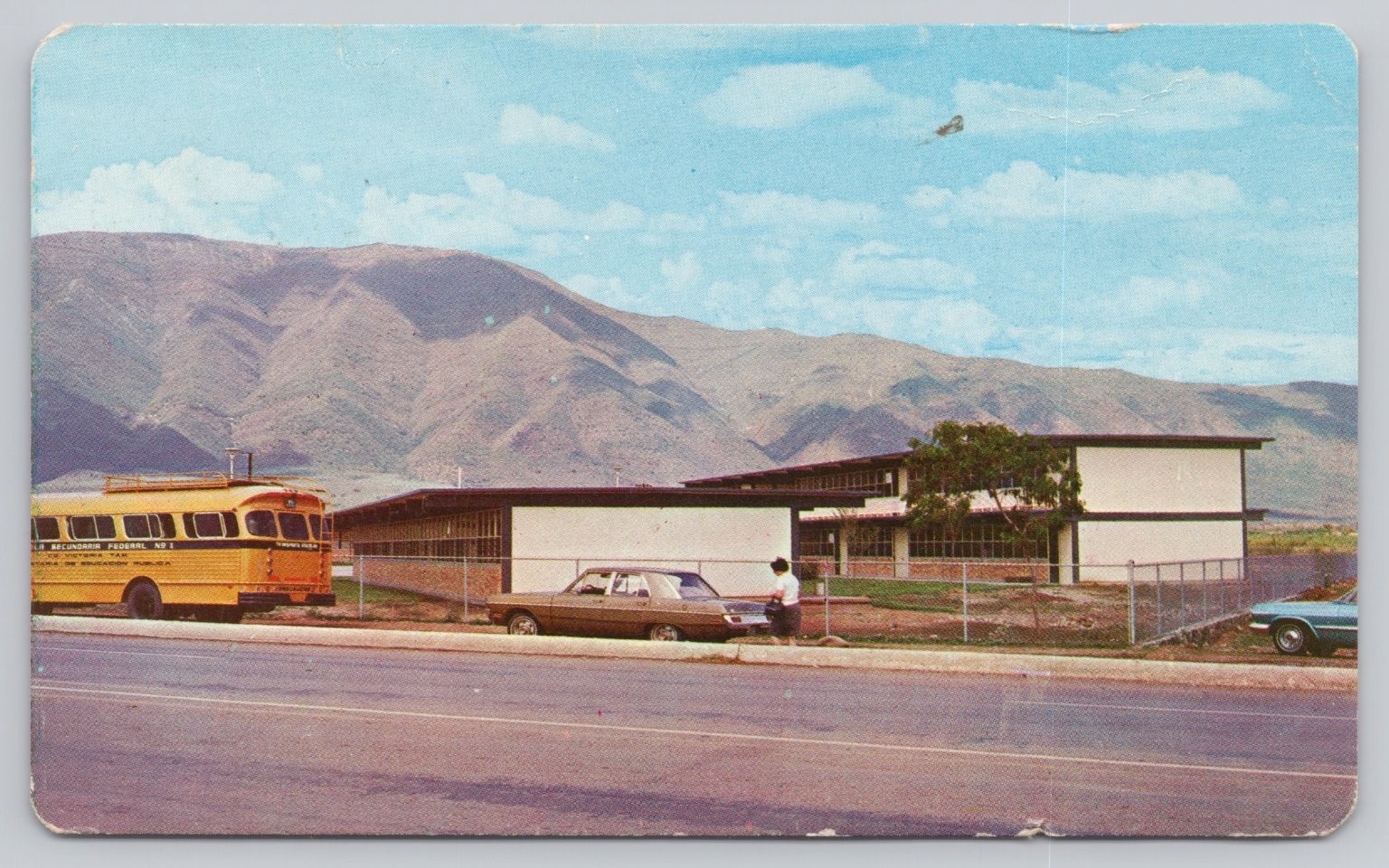 Vintage Postcard Escuela Secundaria Federal, Ciudad Victoria, Mexico