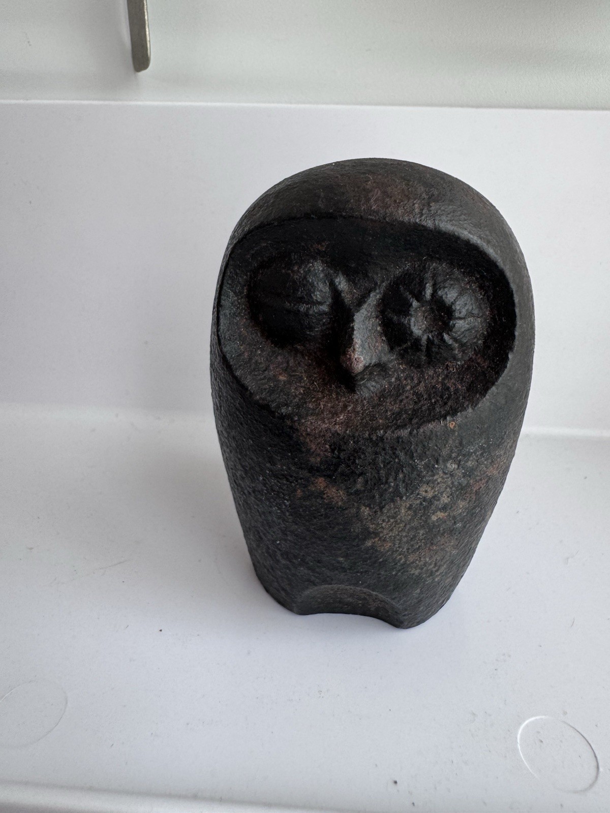 Vintage Nobuho Miya Winking Owl Cast Iron Paperweight