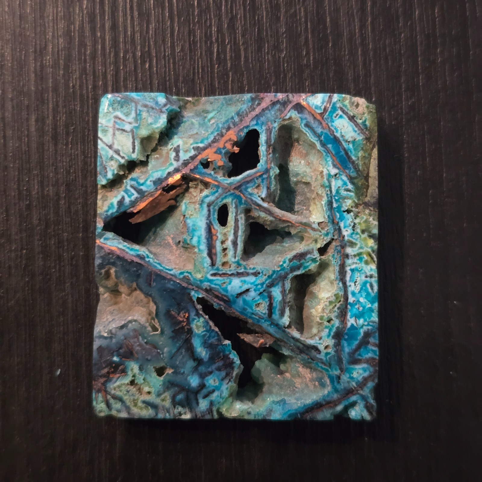 10 gr Grams Indonesia CHRYSOCOLLA COPPER Cabochon-Polished Both Surface 510623