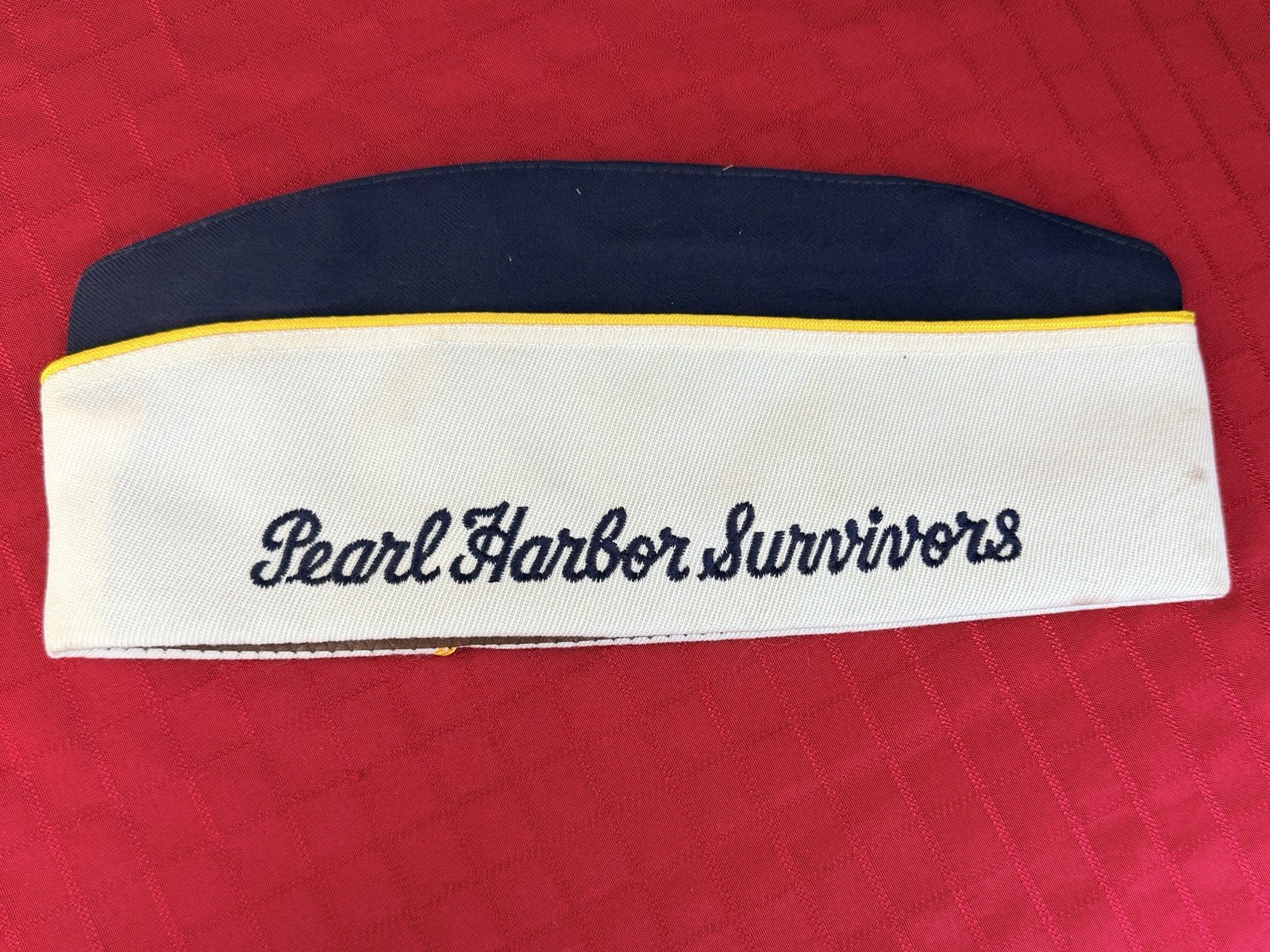 WWII Pearl Harbor Survivors Association Garrison Cap Hat Size 7 1/2 Vtg PHSA