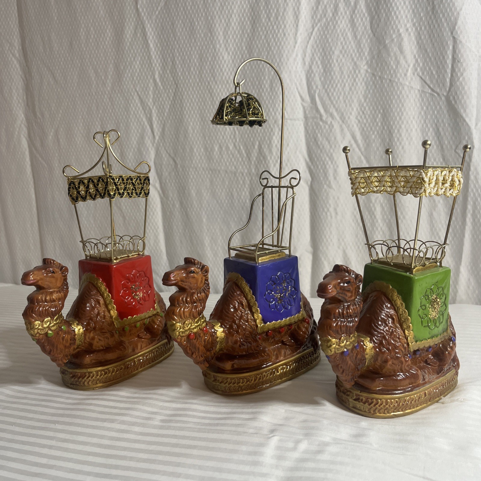 1969 Kurt Adler Camels Japan Christmas Nativity Paper Mache Plaster MCM Set of 3