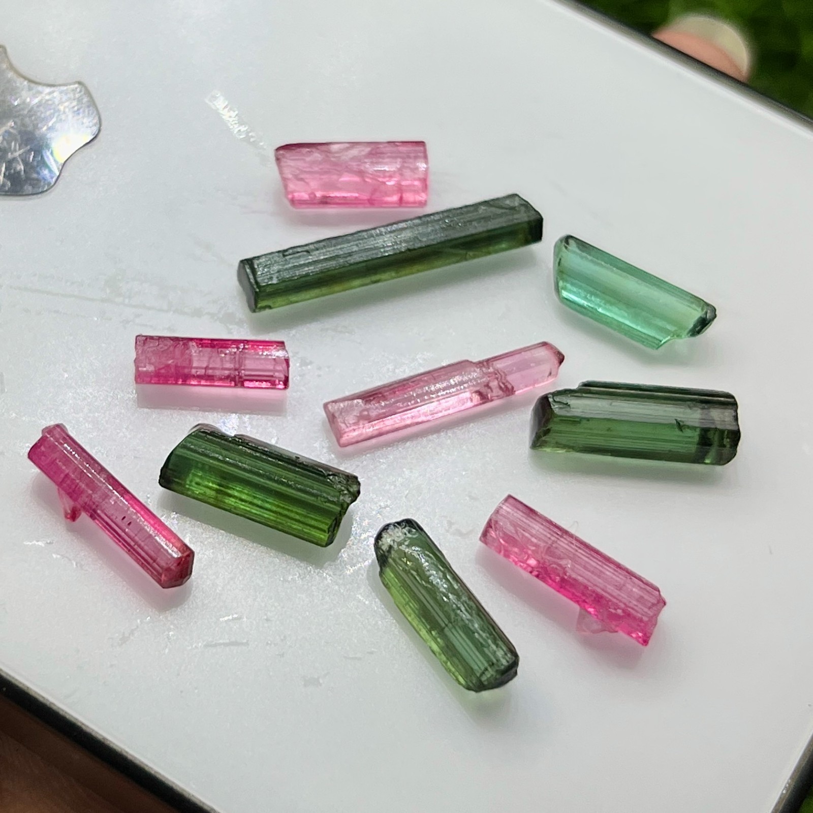 Natural Multi Color Tourmaline Pencil Rough Lot 25 Ct 10 Pcs Facet Grade Raw.
