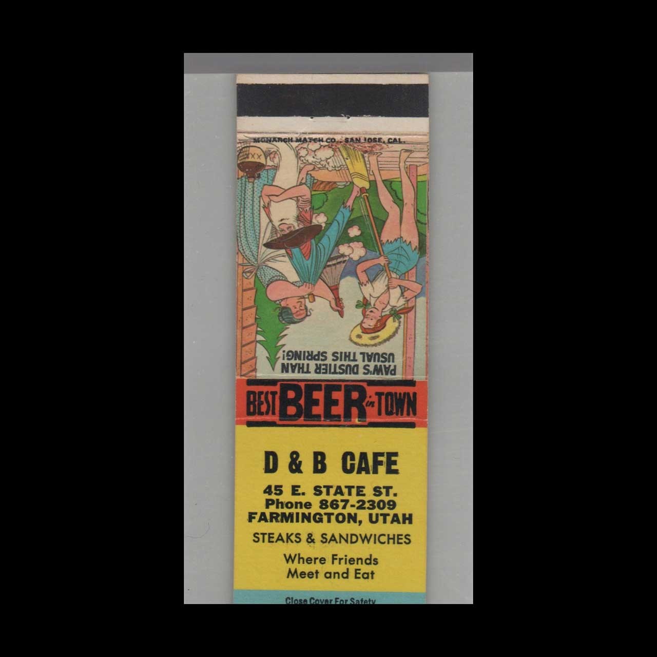 Matchbook Cover - D&B Cafe Farmington, UT