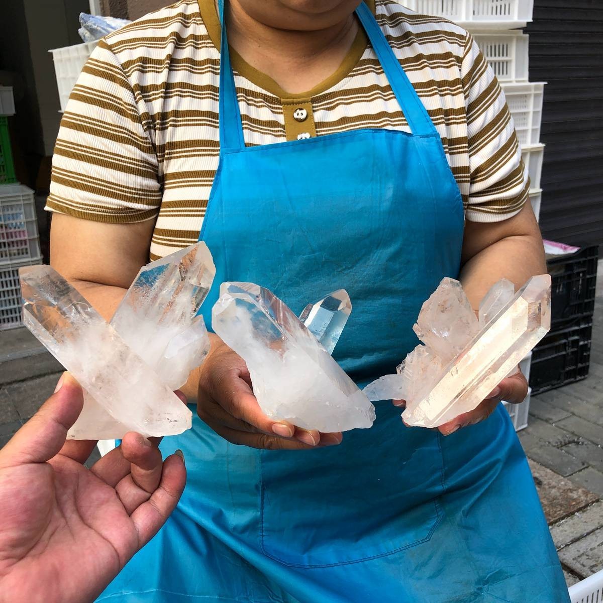 3Pcs 3.85LB Natural White Clear Quartz Crystal Cluster Rough Healing Specimen