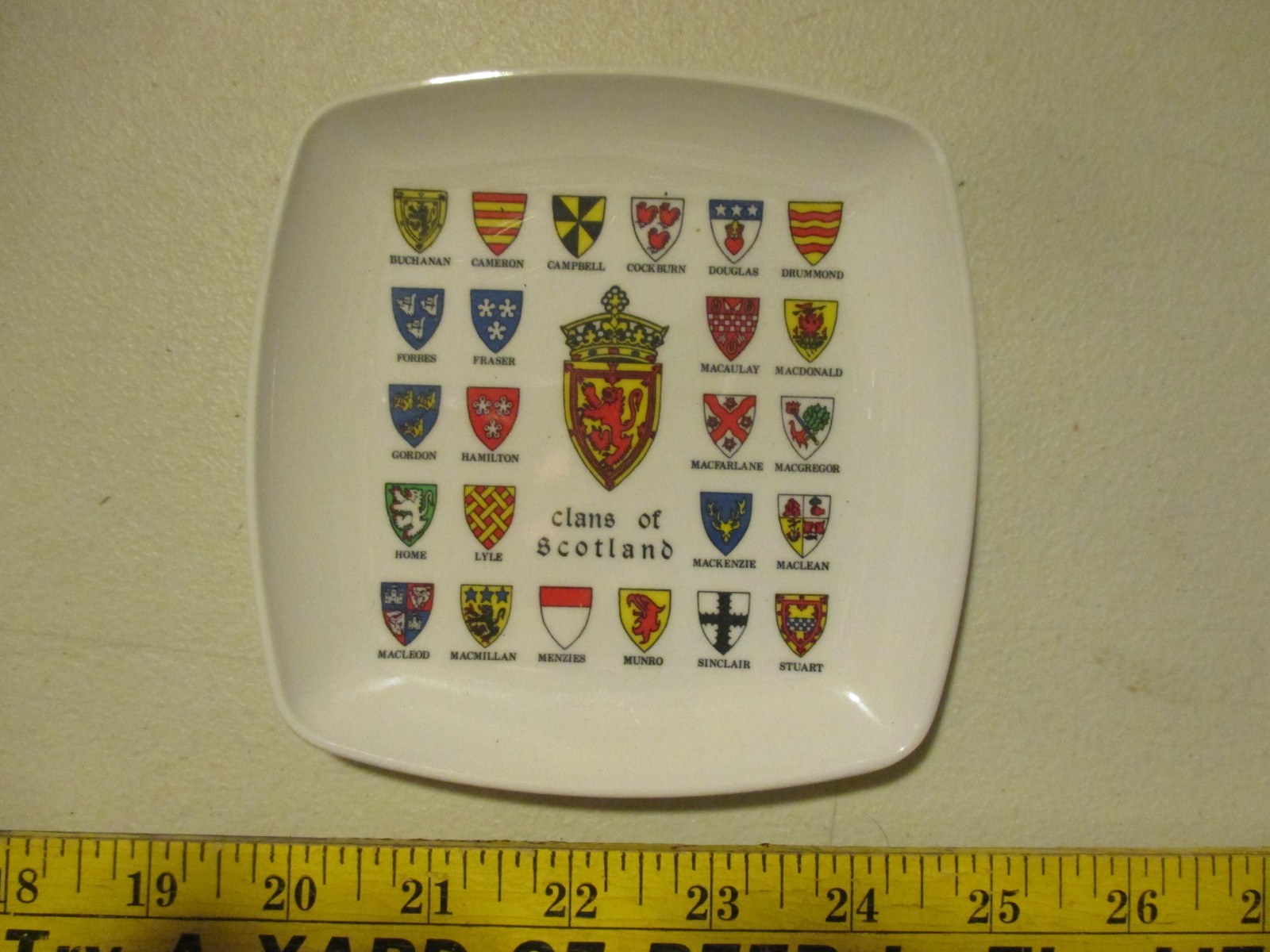 Vintage Clans of Scotland Melamine Plate 5.25 Souvenir Plate