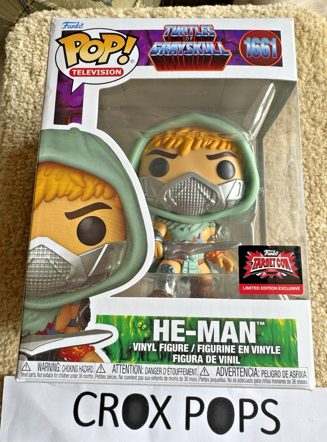 RARE HE-MAN TARGET CON 1661 TURTLES OF GRAYSKULL Funko Pop Vinyl New in Box +P/P