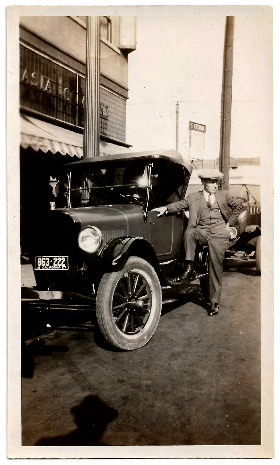 1920\'s Original Photo of Proud Owner Henry H and His Ford Model T Touring Car
