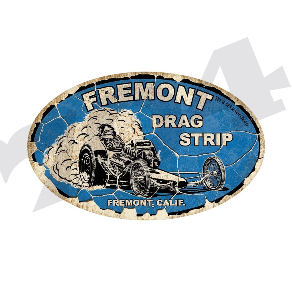 Fremont Drag Strip Vintage Style DECAL, Vinyl STICKER, racing, hot rod, rat rod