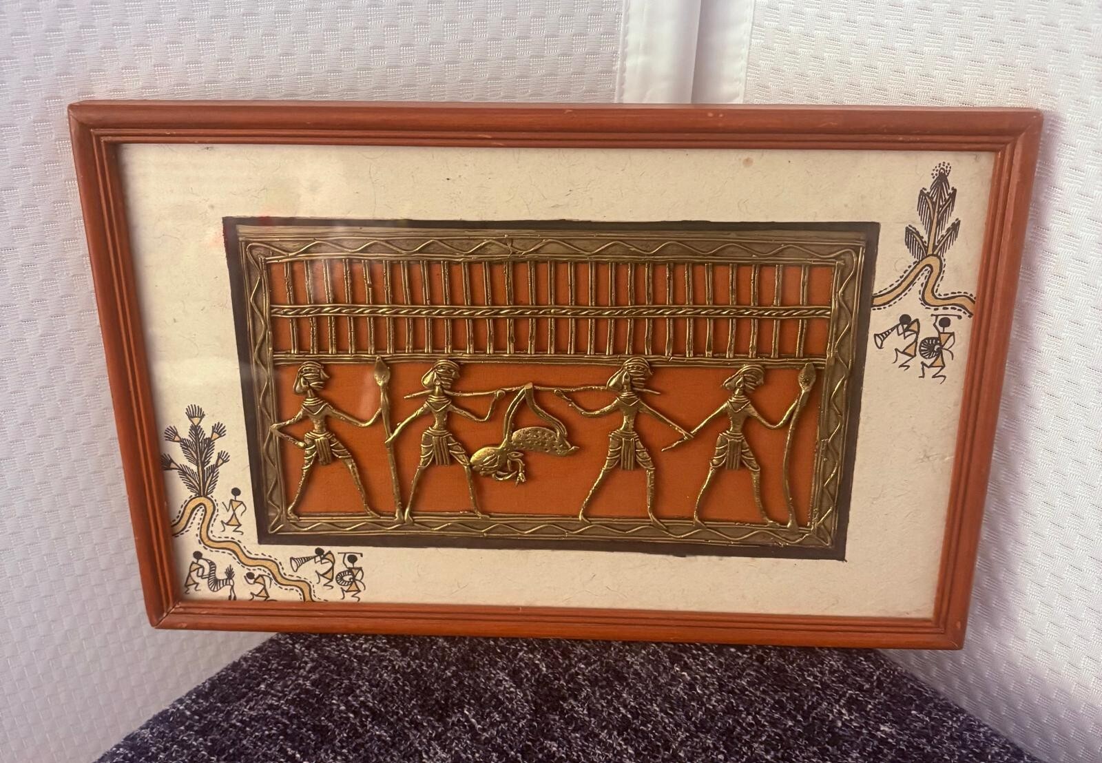 Vintage Warli Dhokra bronze tribal art from Maharashtra, India