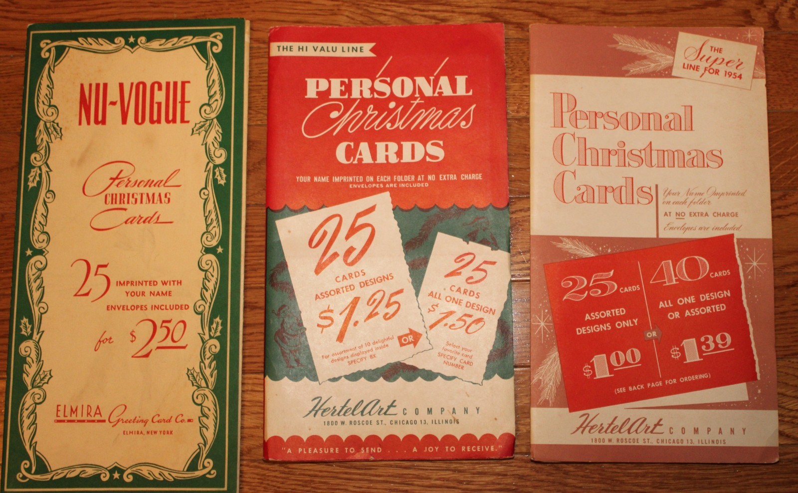 3 Vtg 1950s Salesman Sample Personalized Christmas Cards Booklets Brochures