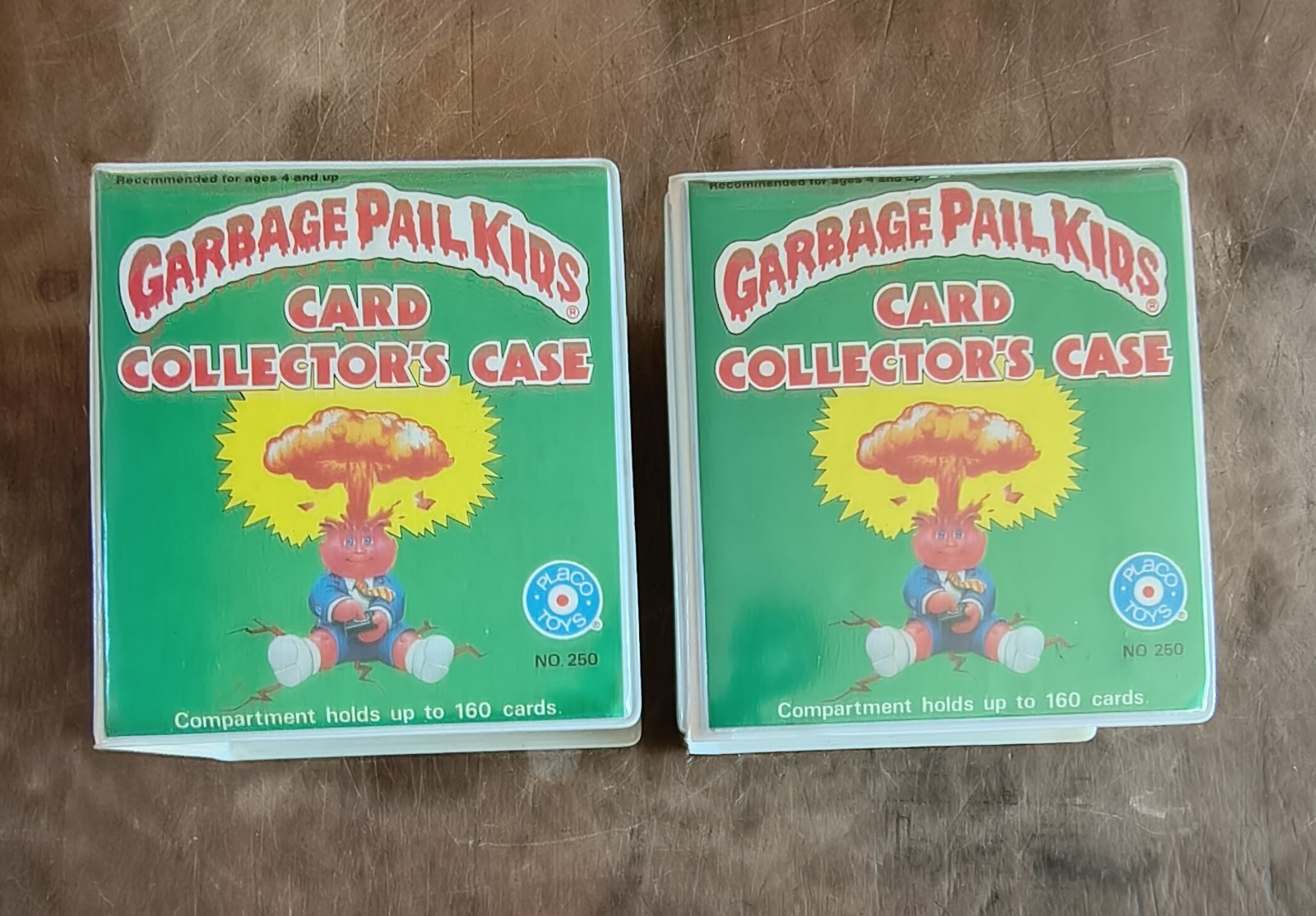 Vtg 1986 Garbage Pail Kids Collector Cases plus cards Lot of 2 No. 250 Holds 160