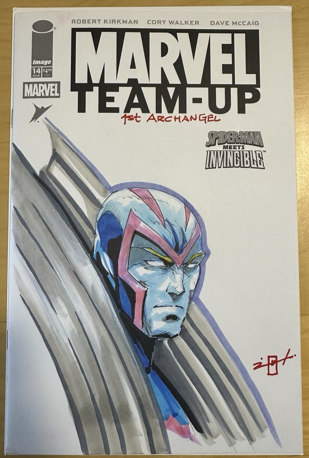 JONATHAN URIBE 1st ARCHANGEL Original Color Sketch on Marvel Team-Up #14 Cover