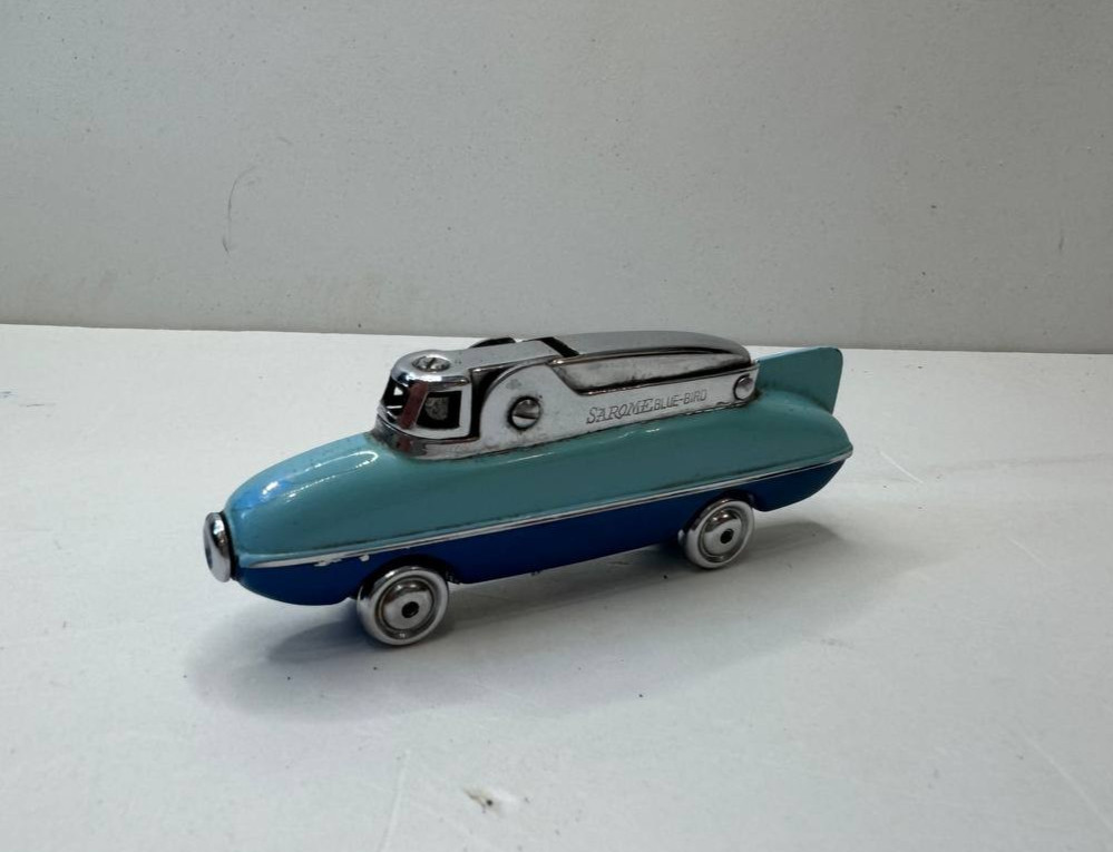 Vintage 1960s SAROME Blue Bird Oil Lighter Collectible Japan Video Test Rare