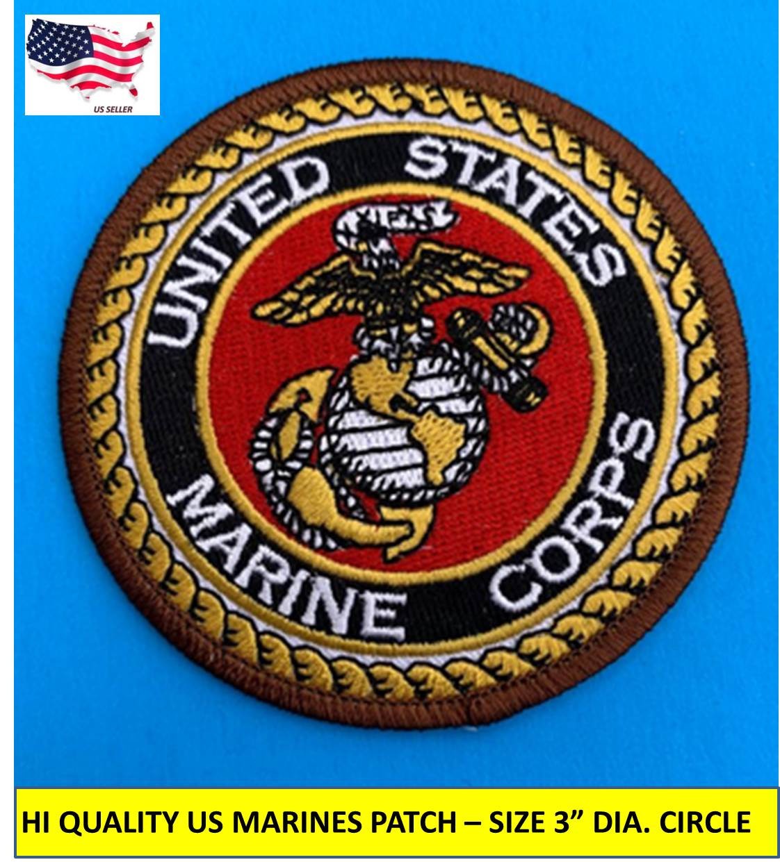 USMC US MARINE CORPS EMBROIDERED PATCH IRON-ON SEW-ON 3