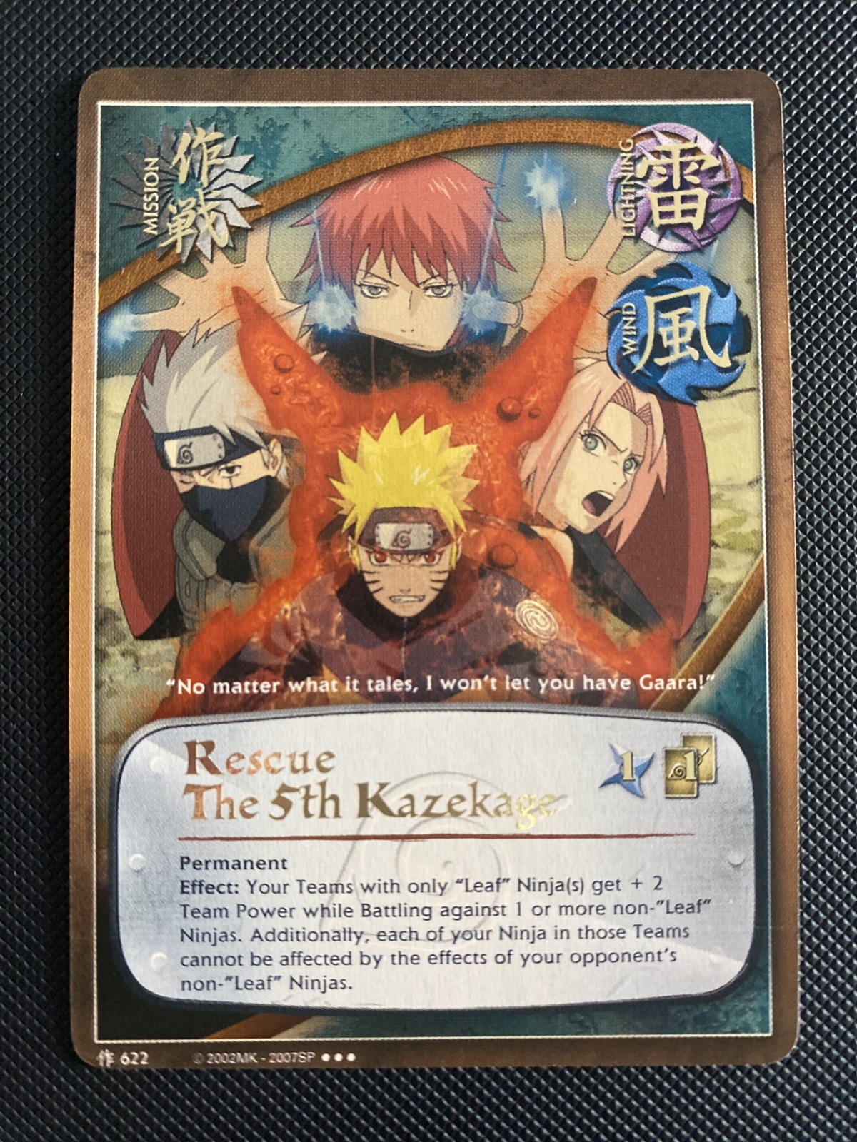 Naruto CCG Rescue The Fifth Kazekage M622 Super Rare Bandai