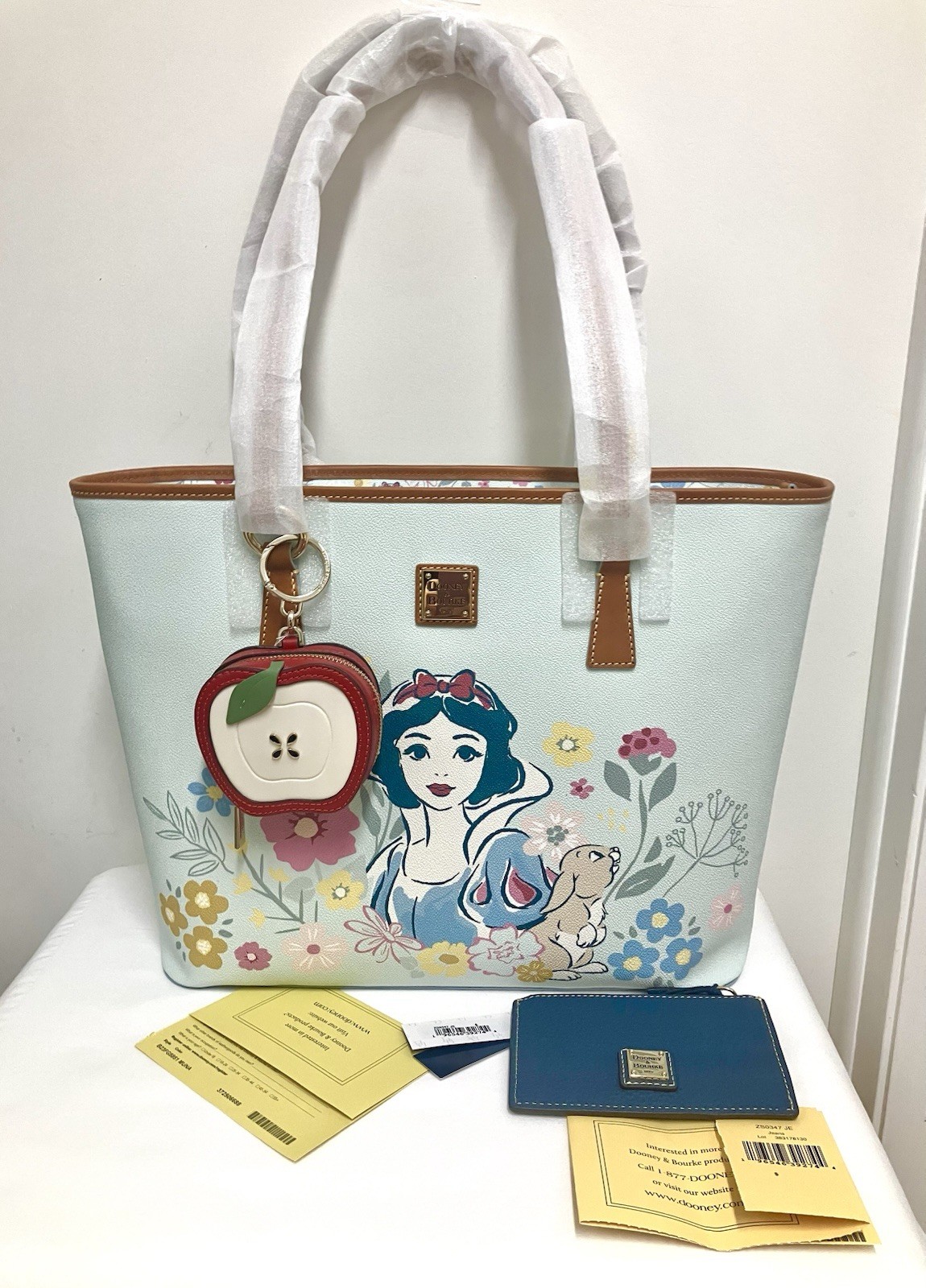 Dooney & Bourke Disney Snow White Tote,  D& B Card Case and Kate Spade Apple SET