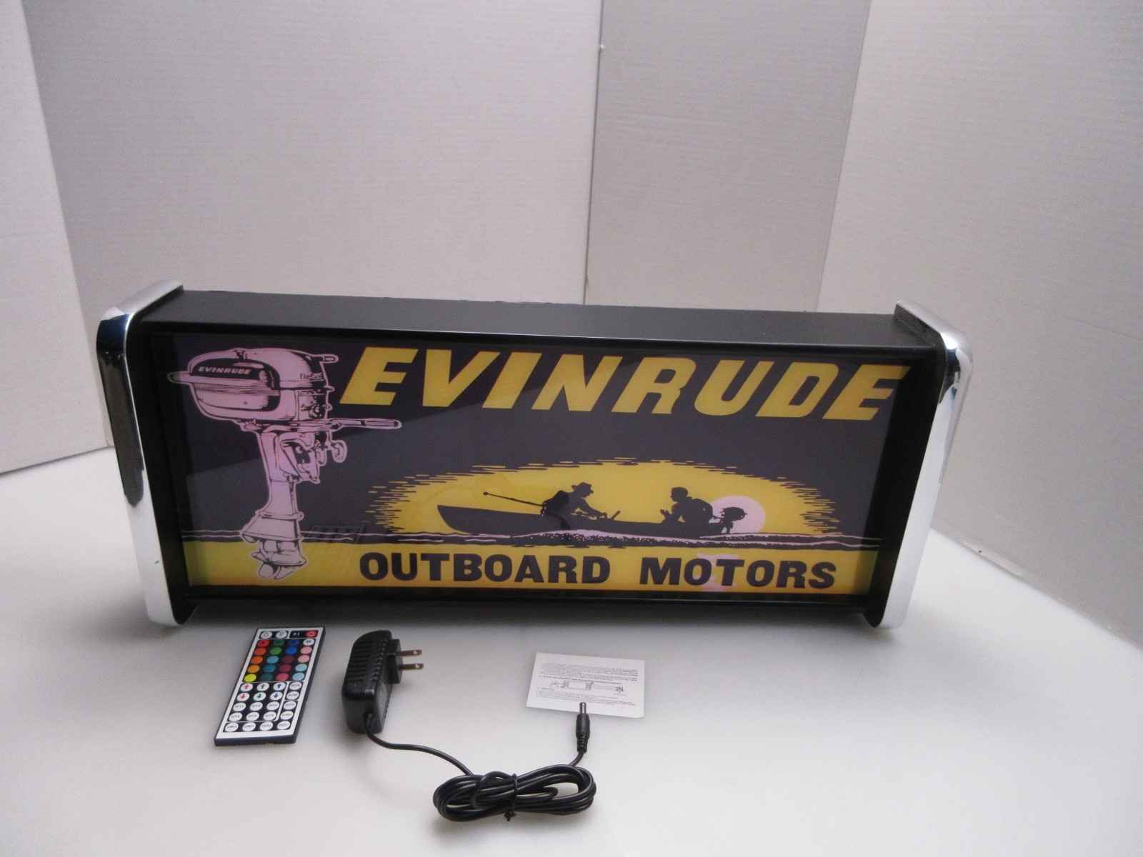 Evinrude outboard Black/Yel LED Display lighted sign lightbox Wall hanging Light