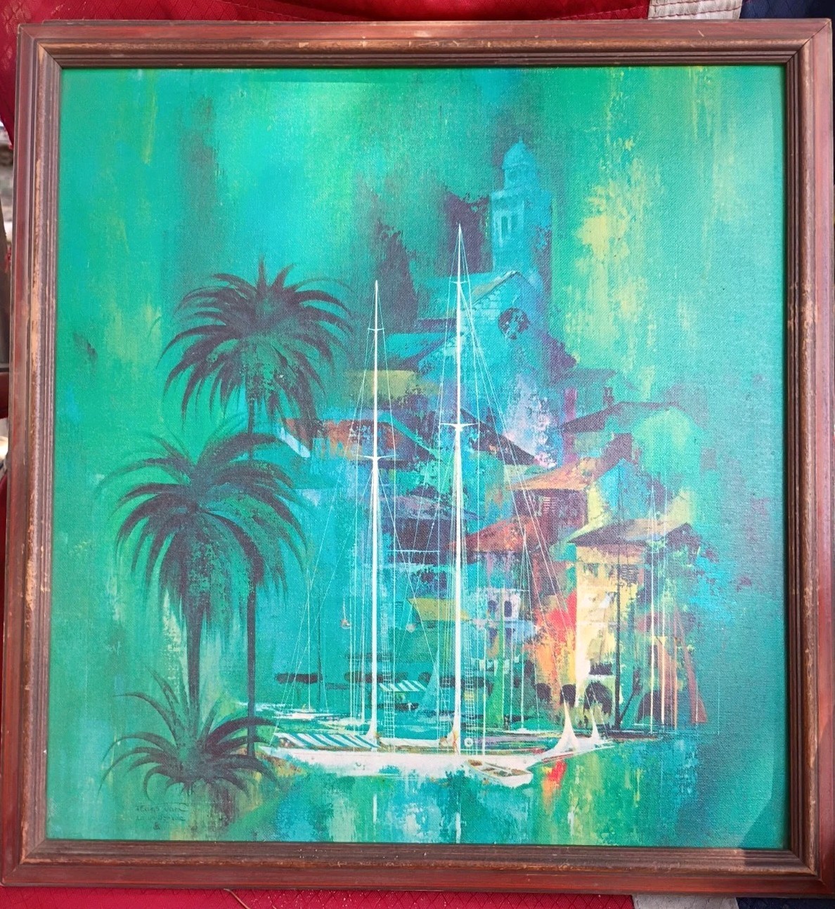 3 Vintage Framed 17x17 Frans Lamsweerde Vintage Litographs for Disney 70's