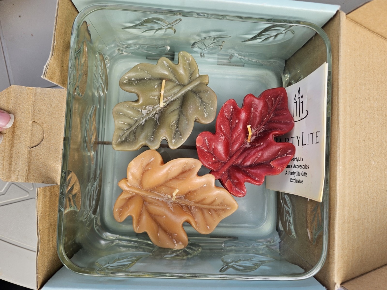 PartyLite Arbor Breeze Fall Floating Bowls with Candle Leaves  *NEW*