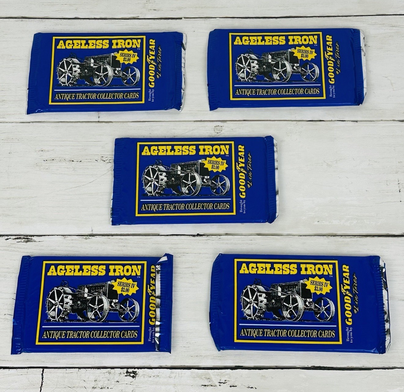 Lot of 5 VTG 1995 Goodyear Ageless Iron Series 4 Tractor Collector Cards NEW