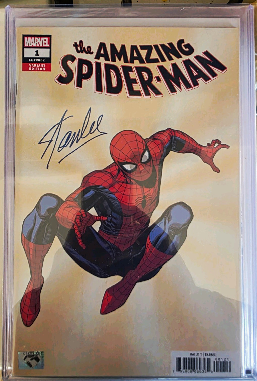Marvel Amazing Spider-Man #1 Variant Signed by Stan Lee Solvent DNA