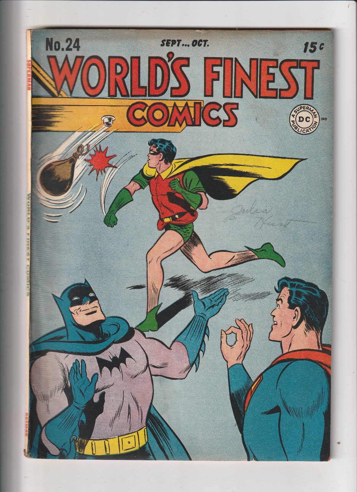 WORLD'S FINEST COMICS #24 (DC Comics, 1946) VG+ ~ SUPERMAN ~ BATMAN & ROBIN