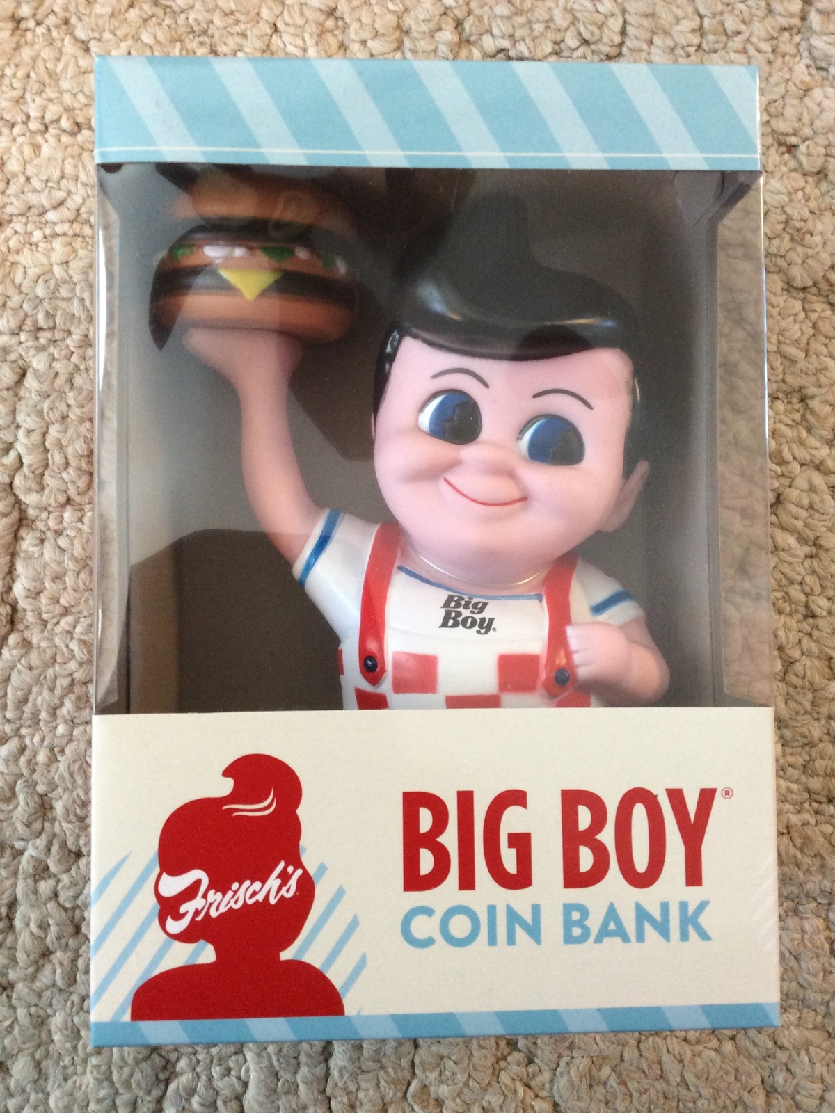 Frisch's, Bobs or Shoneys Big Boy Coin Bank with Hamburger New Box Design