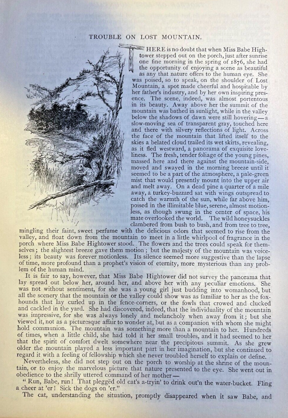 1886 Joel Chandler Harris Short Story Trouble On Lost Mountain