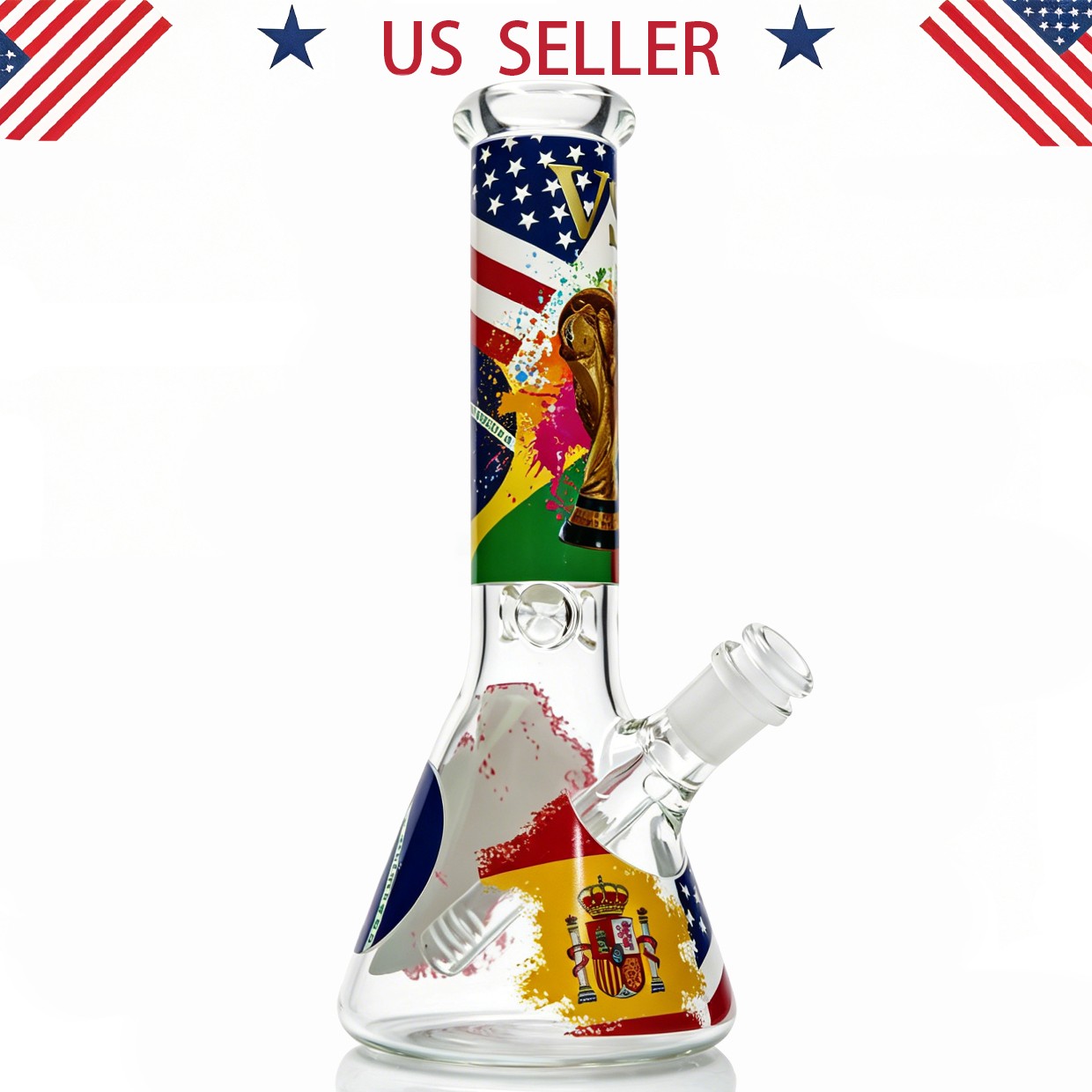 Hookah 10IN Glass Bong and Water Pipes Smoking Beaker bongs w/14mm bowl Football