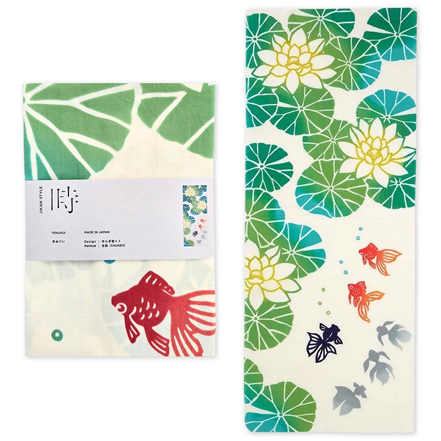 Japanese Cotton Tenugui Tapestry Hand Towel Bento Cloth Goldfish 35