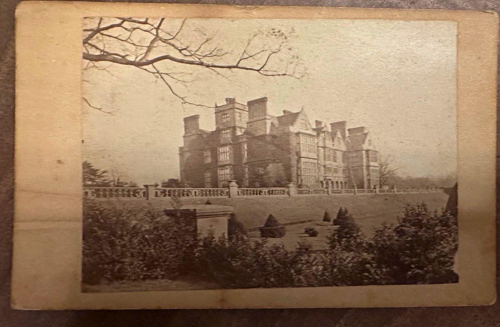 Antique Victorian Condover Hall Shropshire CDV Photo J Laing Shrewsbury
