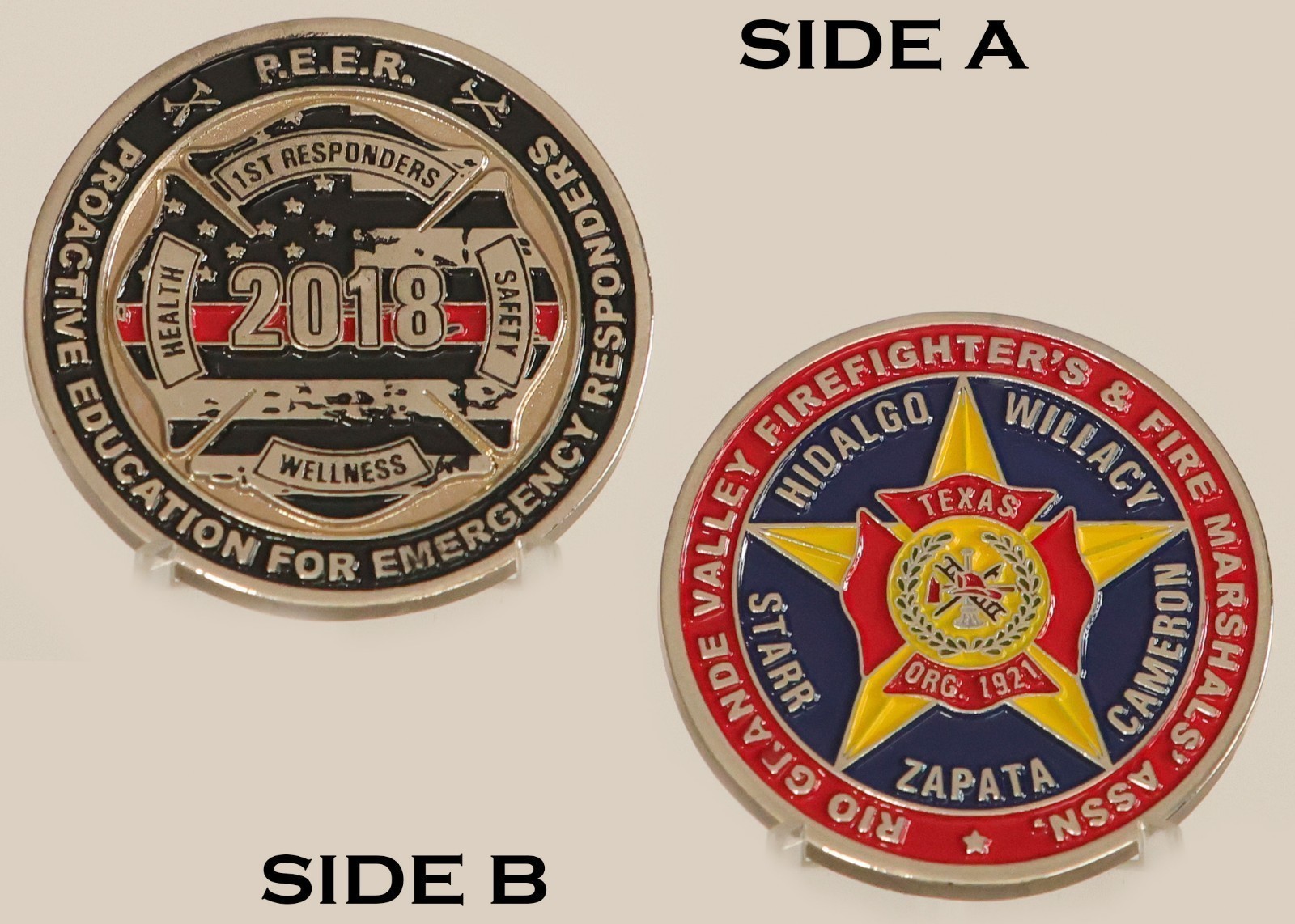 Rio Grande Valley Firefighters & Marshals 2018 P.E.E.R. Challenge Coin  3#C