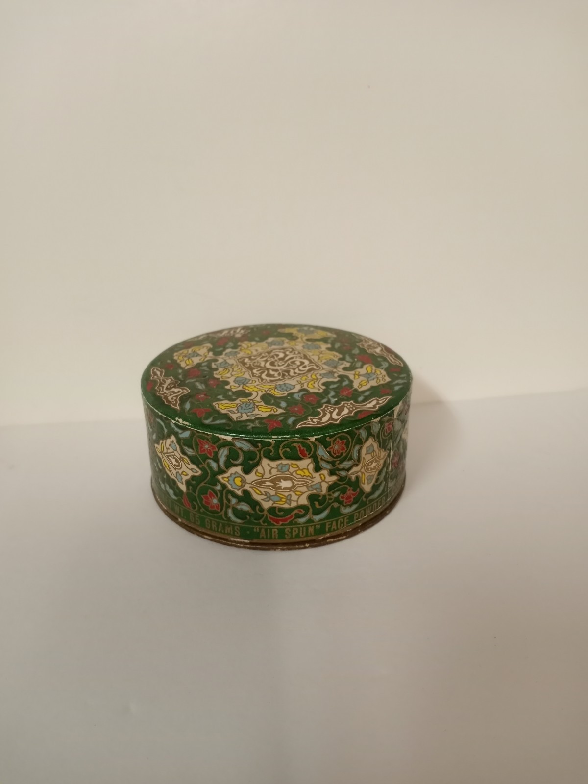 Vintage Coty Air Spun Face Beauty Powder Box, Green, 2.29 0zs.