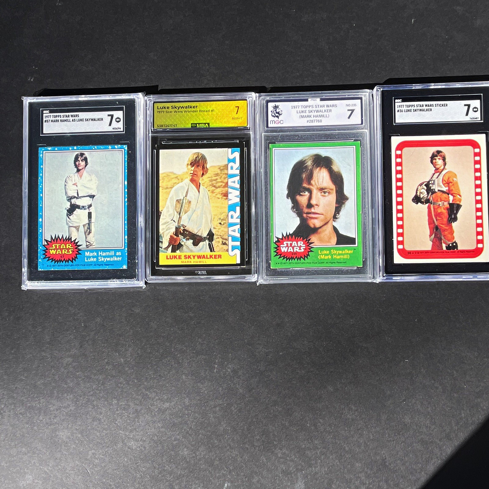 1977 Topps Star Wars Non-Sport Trading Card Lot of 4 Luke Skywalker #7 #235