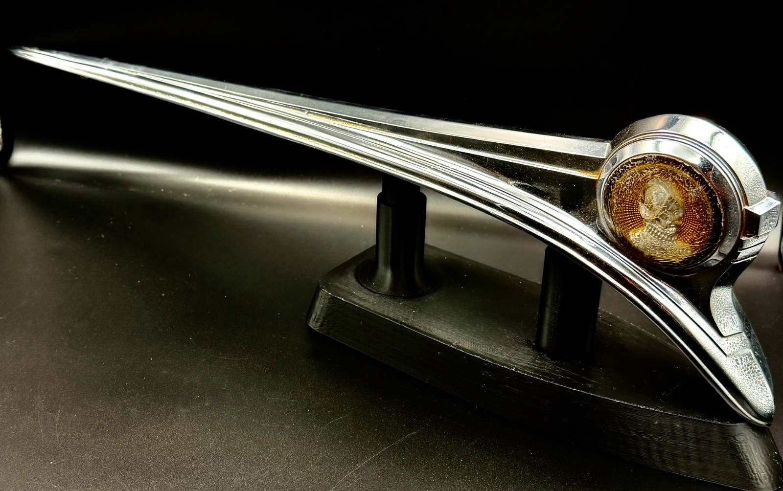 1949 DeSoto Deluxe Custom Lighted Hood Ornament Lucite Emblem Original