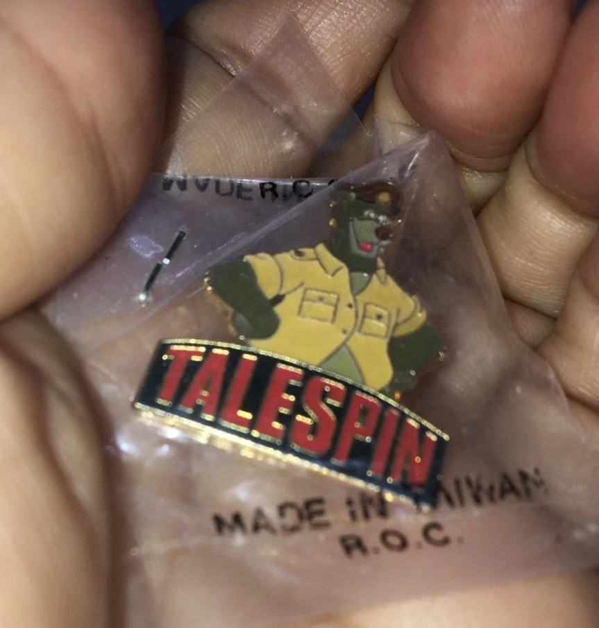 Two Vtg Disney Pins 2368 Talespin Baloo, Sloth Bear-YellowPilotOutfit-JungleBook